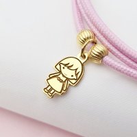 Bratara Magnetica cu Charm Fetita - Argint placat cu Aur Galben 18K - 1