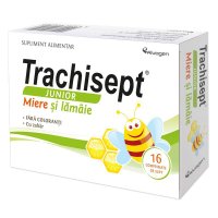 Trachisept Junior miere si lamaie, 16 comprimate - 1