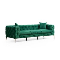 Canapea fixa COMO, 3 locuri, verde, 237x90x70 cm - 1