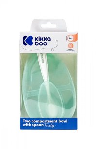 Set Castron cu 2 compartimente si lingurita KikkaBoo Tasty Mint - 2