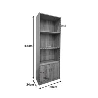 Biblioteca Tekaro Alb 60x29x166 cm - 4
