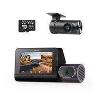 RESIGILAT-Set 2 camere 70mai Dash Cam 4K T800 cu 3 obiective (fata 4K, interior 1080P) + spate RC24 Full HD, GPS, 128GB - 1