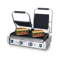 Contact Grill Dublu, 2 Termostate 0-300 gr C, Ambele Suprafete Striate 475x230 mm, Electric, Hendi, Potrivit si Pentru Uz Profesional, 3600W - 1