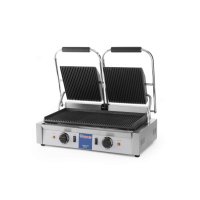 Contact Grill Dublu, 2 Termostate 0-300 gr C, Ambele Suprafete Striate 475x230 mm, Electric, Hendi, Potrivit si Pentru Uz Profesional, 3600W - 2