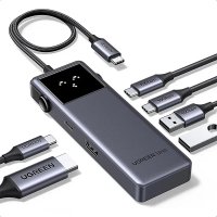 Adaptor multifunctional UGREEN 6-in-1 USB-C Hub CM888, 2 x USB A 3.2, 2 X USB C 3.2, 1 X USB C PD 100W, 1 X HDMI 4K, Gri - 1