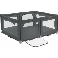 Tarc de joaca copii, Lionelo, Florence Easy Fold, 150 x 180 x 75 cm, Pliere, depliere automata, Include geanta de transport, Din plasa, Cu doua intrari laterale, 0-48 luni, Conform cu EN12227, Gri - 1