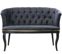 Canapea 2 persoane Milano Homs textil,negru - 1