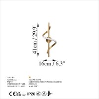 Aplica Likma Auriu 16x41x25 cm - 6