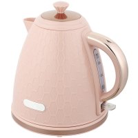 Fierbător electric HOMCOM 1,7L, 2,2kW, rapid și fără fir, cu filtru detașabil, Roz deschis - 1