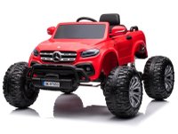 Masinuta electrica Mercedes X-Class Monster Truck, 180W, 4x4, roti moi, scaun tapitat, telecomanda, rosu - 1