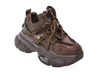 Ghete GRYXX maro 1719A din material textil si piele naturala pentru femei active - 1