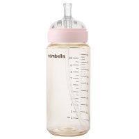 Biberon Mombella 300 ml Anti-Colici cu Tetina din Silicon L, Flux Rapid pentru 6-9 Luni - Old Rose - 1