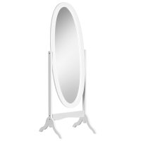 Oglinda reglabila HomCom cu suport, 47.5x45.5x154.5cm, alba - 1