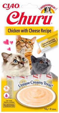 Churu Inaba Deliciu Cremoasa cu Pui si Branza, 14 g x 4 bucati - 1