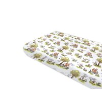 Cearceaf cu elastic Qmini Fox on bikes Natural pentru pat 160x80 cm, din bumbac - 3