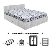 Creeaza-ti Dormitorul ALMA, pin antichizat, de la Pat cu sertar Alma 160x200 cm, adauga Saltea, Noptiere, Comoda, Dulap - 1