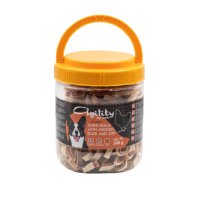 AGILITY, XS-XL, Pui și Rață, găletușa recompense câini, 500g - 2