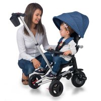 Tricicleta pentru copii Qplay Nova Albastru Inchis ultrapliabila, roti Eva, cadru din aluminiu, scaun rotativ, sistem roata si ghidon liber, varsta 10 luni+ - 6