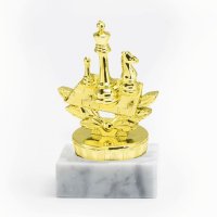 Figurina de Sah Aurie de 8 cm cu Tabla de Sah - 1