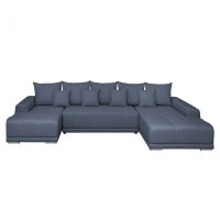 Coltar MARIBO U extensibil, cu arcuri si lada depozitare, colt dreapta, albastru, 350x203x90 cm - 1