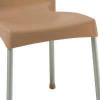 Scaun exterior Crafted plastic culoare cappuccino, picior de aluminiu - 3