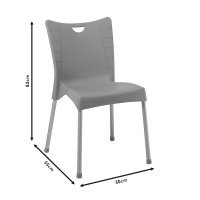 Scaun exterior Crafted plastic culoare cappuccino, picior de aluminiu - 4
