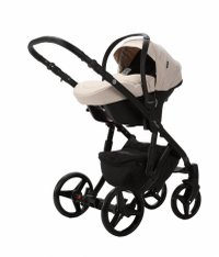 Carucior 3 in 1 pentru copii Adamex Barletta Full Linen TD2 Sweet Amaretto cu scaun auto iSize, landou reglabil, parte sport reglabila pana la orizontala, cadru cu suspensii - 4