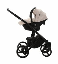 Carucior 3 in 1 pentru copii Adamex Barletta Full Linen TD2 Sweet Amaretto cu scaun auto iSize, landou reglabil, parte sport reglabila pana la orizontala, cadru cu suspensii - 5