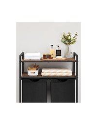 Consola de depozitare Vasagle, 2 cosuri de depozitare, Negru - 4