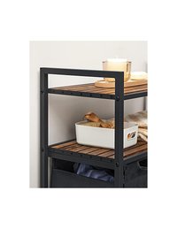 Consola de depozitare Vasagle, 2 cosuri de depozitare, Negru - 3