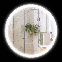 Oglinda LED kleankin rotunda 70 cm cu iluminare variabila si comutator tactil - 1