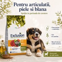 EXCLUSION Mediterraneo Monoprotein Puppy Medium Breed - Hrana Uscata cu Vită pentru Câini Junior, 12kg - 5
