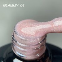 Rubber Base Everin Soo Glammy 04 – Bază rubber Roz Nude cu Sclipici Argintiu Holografic, HEMA &amp; TPO Free, 12ml - 1