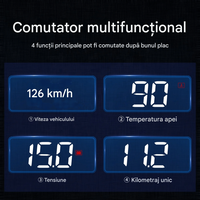 Ecran Head Up Display M3 pentru Parbriz, Afisaj Viteza, Temperatura Apa, Conectare OBDII - 7