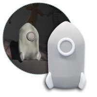 Lampa de veghe LED cu oprire automata forma racheta gri Lumilu Sweet Dreams Rocket Reer - 1