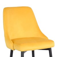 Scaun de bar Zedna, Pako World, Catifea Galben, Picioare negre, 52x57x111 cm - 5