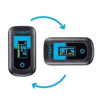 Pulsoximetru Vitammy eSaturino negru masoara saturatia de oxigen din sange si pulsul, algoritm de toleranta la miscare, ecran OLED bicolor, 4 directii de afisare - 3