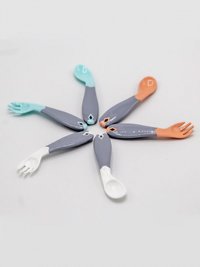 Set lingurita si furculita BabyJem Alb - 3