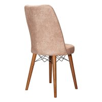 Scaun Nevis din material textil antica bej cu picior nuc - 2
