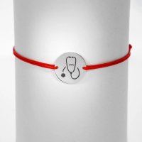 Bratara Stetoscop - Argint 925 - Snur reglabil, diverse culori - 1