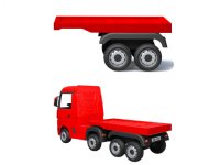 Semiremorca rosie pentru camion electric Mercedes Actros - 1
