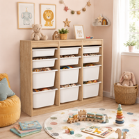 Dulap multifunctional cu 12 cosuri pentru organizare eficienta in bucatarie, baie sau camera copilului, dimensiuni 132,1 x 29,7 x 95,4 cm - 1
