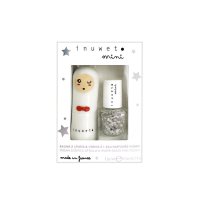 Inuwet Set pentru copii: Balsam de buze vata de zahar 3.5g si Oja pe baza de apa stelute 3ml - 1
