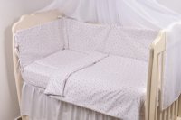 Set Lenjerie 6 Piese Patut 120x60 cm Bumbac Stelute Roz - 3