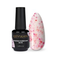 Diamonds Rubber Base Kievskaya Nr. 10 15ml | Bază rubber color cu particule roz intens - 1