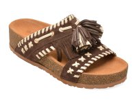 Papuci GRYXX M827 maro din piele intoarsa pentru femei - 1
