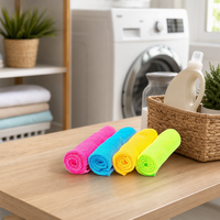Set 4 Lavete Microfibra 30x30 cm Multicolore - Roz, Albastru, Galben, Verde - 1