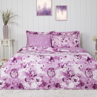 Lenjerie de pat TAC Vesta Lila, 6 piese, bumbac satinat Satin Deluxe - 1
