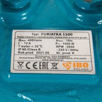 Pompa apa murdara cu tocator si cutit, IBO FURIATKA 1500, 1500W, 400 l/min, H-18m, cu Plutitor si Protectie Termica - 4