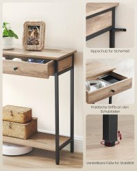 Consola Verona, Maro, 100x80x30 cm - Eleganță Industrială pentru Holuri - 4